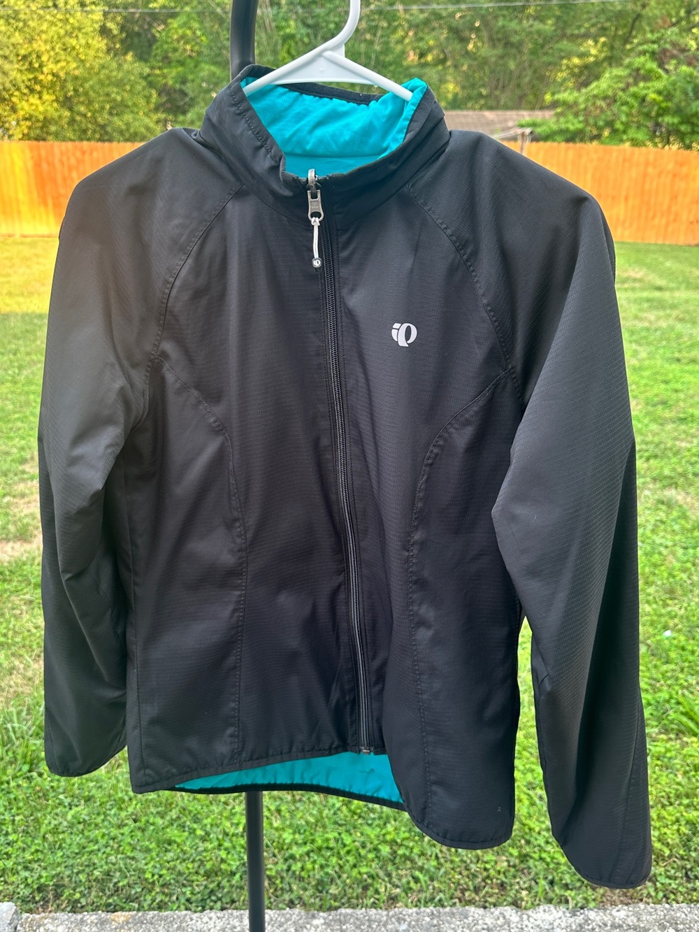 Pearl Izumi Elite Prima Reversible Black Teal Athletic Jacket Cycling Running M